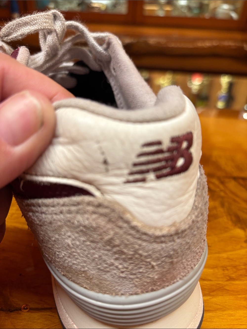 Men’s New Balance Burgundy & Gray 574 Running Sneakers - Picture 10 of 10